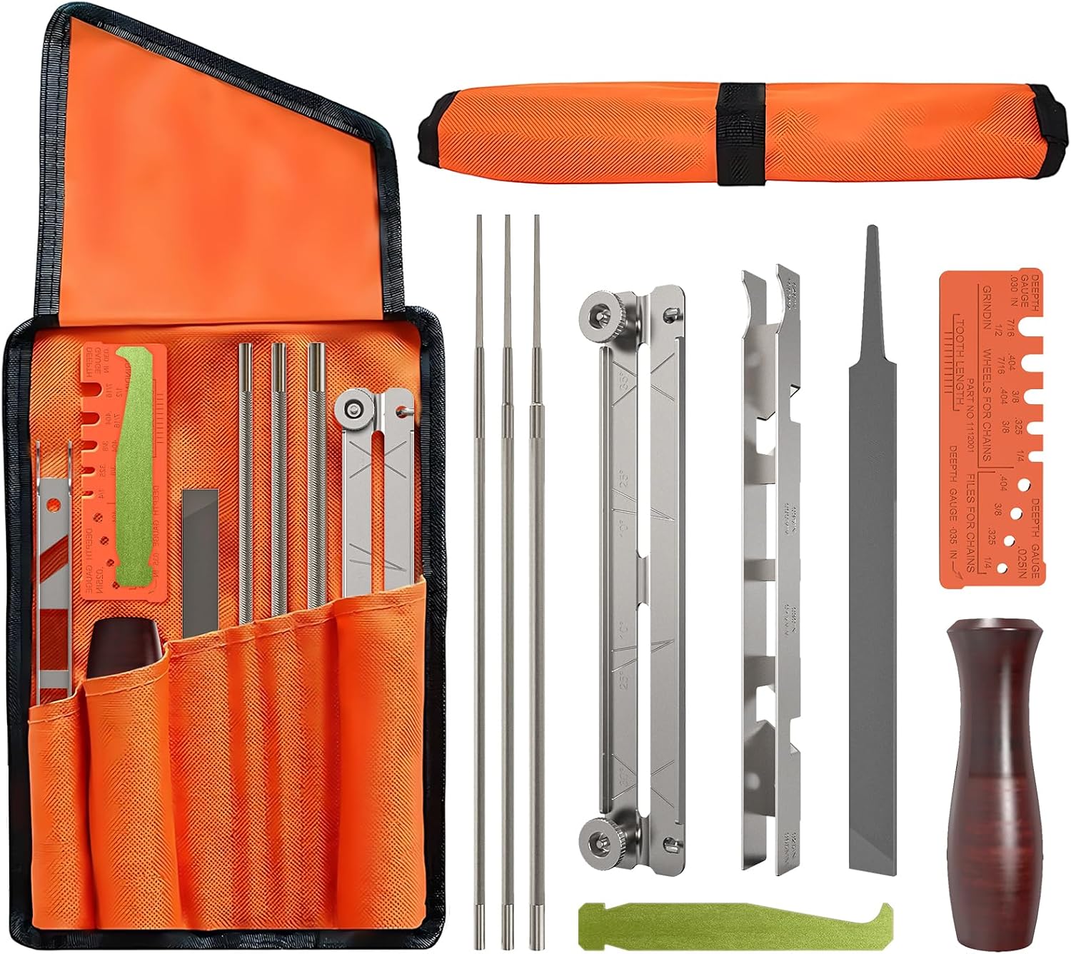 10-Piece Chainsaw Sharpening Kit, 5/32, 3/16 and 7/32 Inch