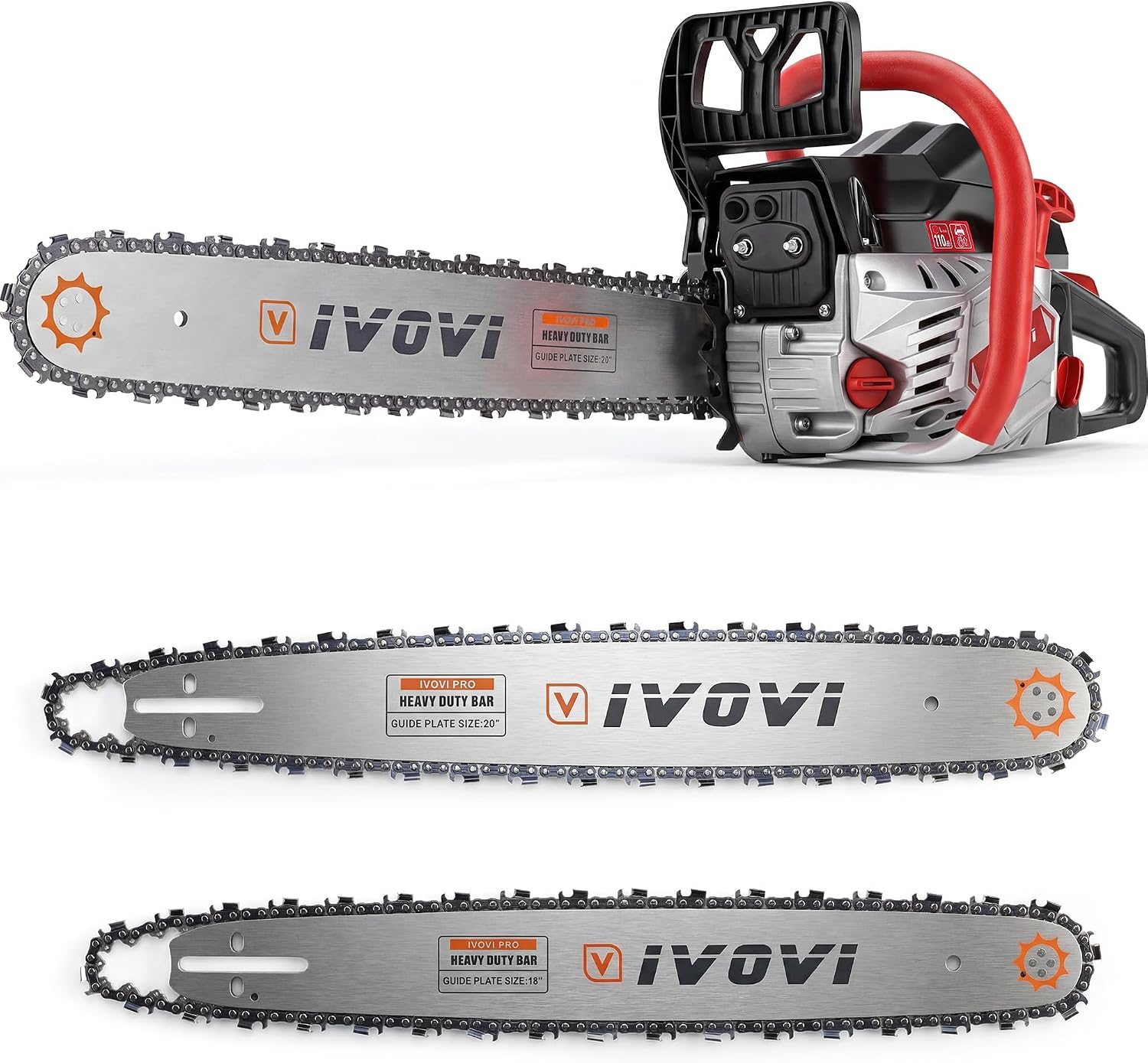 63CC Gas Chainsaw with 20-Inch and 18-Inch Bars (B0H94C8LDZ)